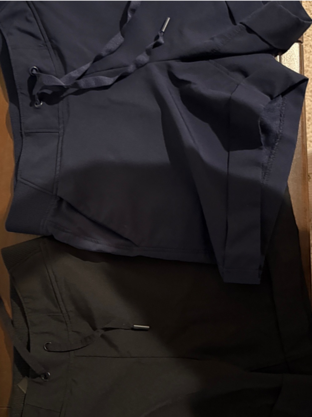 Two pair Women's Athletic Drawstring Shorts - Navy and Black